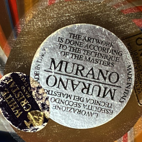 VTG Murano White Crystal Mélange Swirl Hand Made Art Glass Centerpiece Italy - Picture 11 of 11